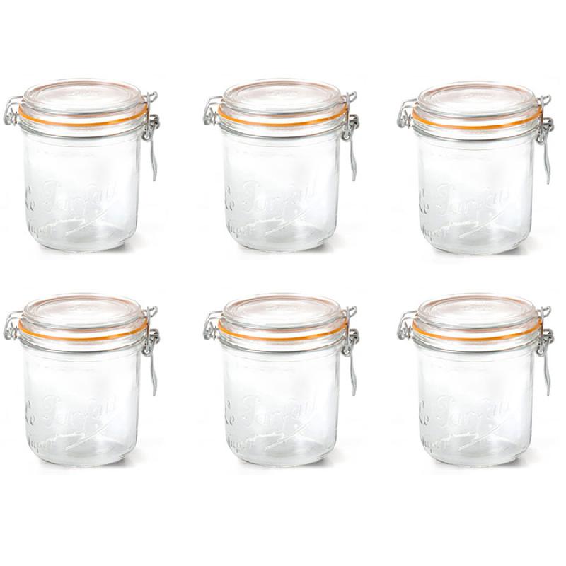 LOT DE 6 TERRINES HERMÉTIQUES EN VERRE 750G JOINT 100MM - LE PARFAIT - SUPER
