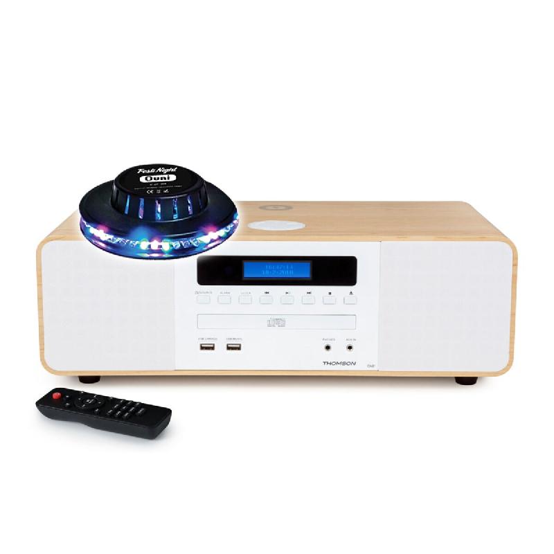 Micro chaine CD/Bluetooth MP3/USB/DAB+ MIC201IDABBT - Puissance 60W - 20 Stations radio mémorisables, Animation LED OVNI - 3666638039156_0