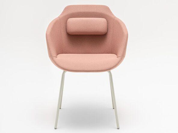 Chaise d'accueil 4 pieds en tissu et rembourrage mouse_0