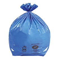 SAC POUBELLE 100 LITRES BLEU NF - PAQUET DE 50