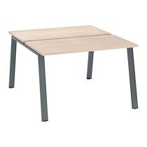 PÔLE DE 2 BUREAUX DROITS CHÊNE CLAIR L 120 X P 126 CM, PIÉTEMENT MÉTAL ANTHRACITE - ARCH