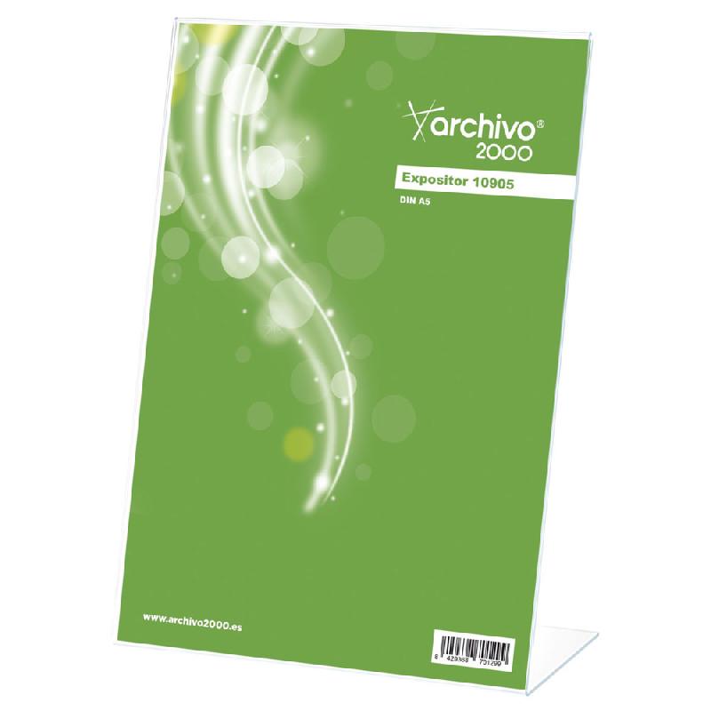 PRESENTOIR DE DOCUMENT VERTICAL - INCLINE - FORMAT A5 - TRANSPARENT  - LOT DE 3