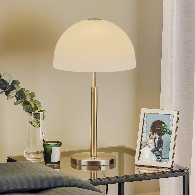 ROTHFELS LAURENA LAMPE À POSER LED, VERRE, NICKEL