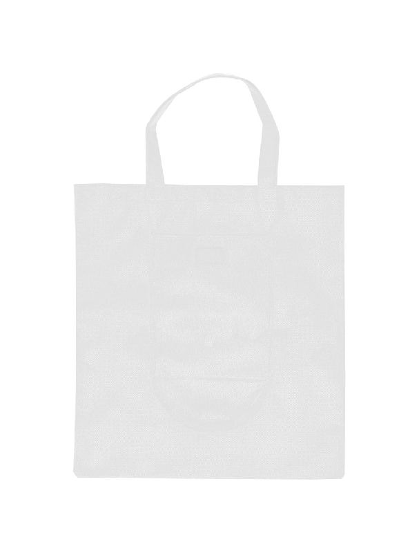 Sac shopping pliable - Non-woven 70 g/m² - Blanc - Taille pliée 185×87 mm_0