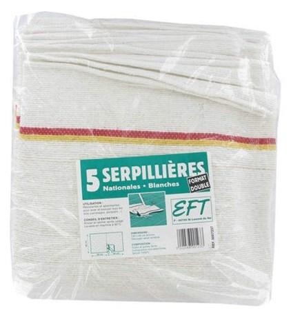 SERPILLÈRE NATIONALE BLANCHIE 60 X 100 CM (VENDU PAR 5)