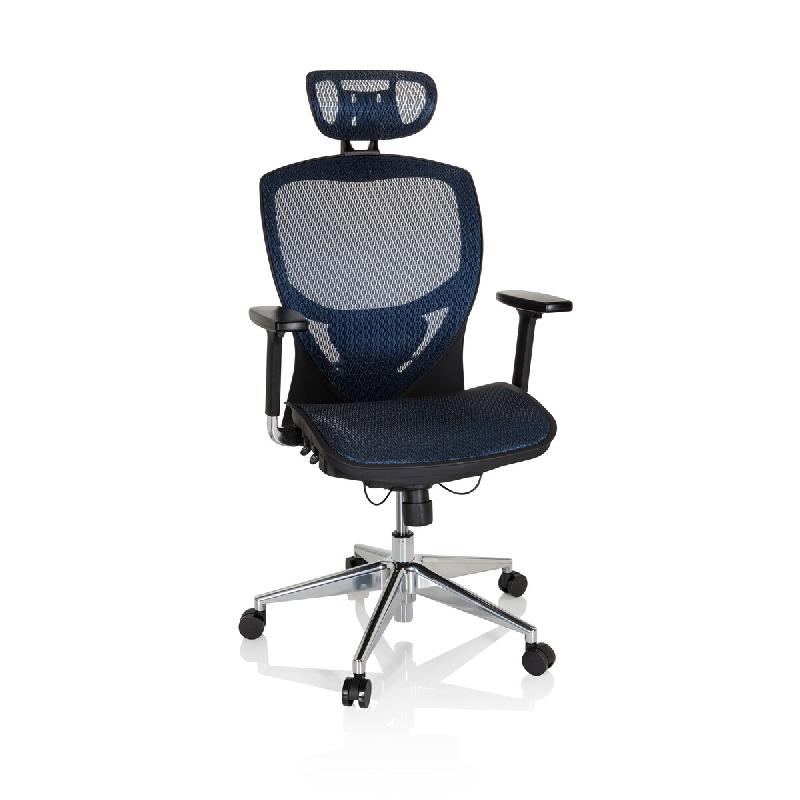 Siège de bureau / Fauteuil de direction VENUS ONE, tissu maille bleu hjh OFFICE - bleu polyester 657010_0