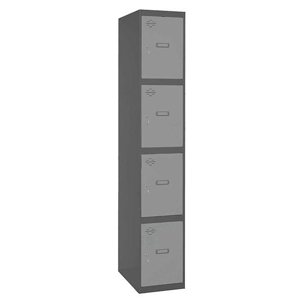 SimonRack Vestiaire Métallique 4 Portes avec Clé, 1800x300x500 mm, Anthracite/Gris - Simonlocker - noir métal 8425437106699_0