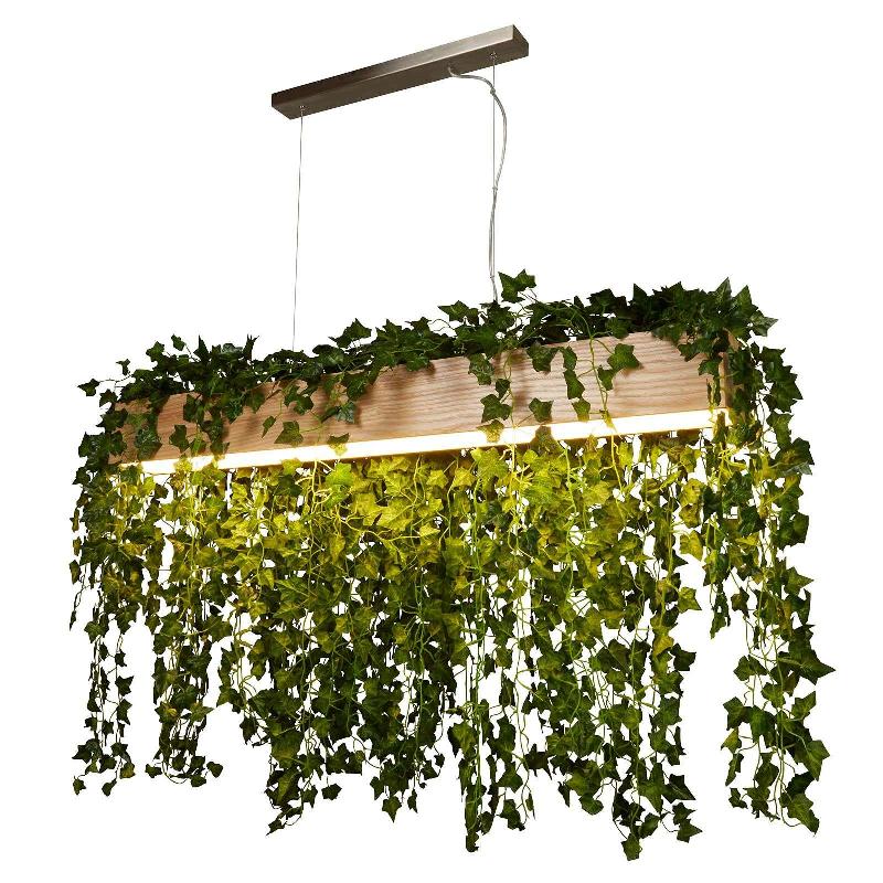 SEARCHLIGHT SUSPENSION LED ASH AVEC ABAT-JOUR EN BOIS CLAIR
