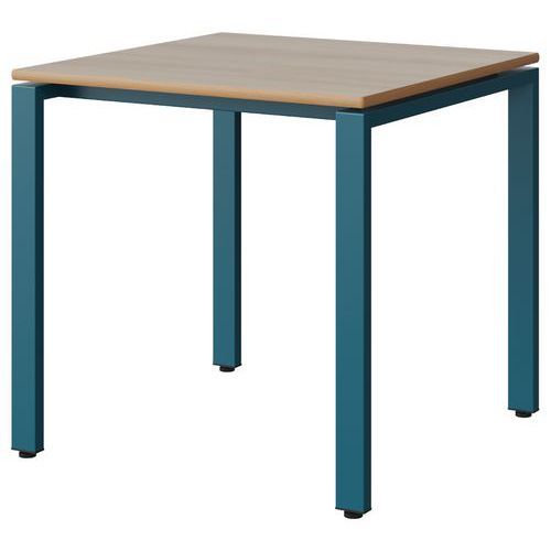 TABLE MALIBU 80X80 T6 SOUDÉ STR ALAI ACACIA/BLEU 5025 - MANUTAN EXPERT