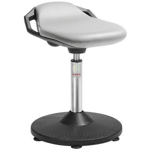 TABOURET TRUMPET SPACE - IMITATION CUIR - MEDIUM - GRIS - GLOBAL PROFESSIONAL SEATING