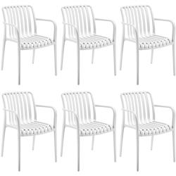 TecTake GmbH tectake Chaises de jardin ALCUDIA empilables et résistantes aux intempéries - blanc, Lot de 6 - 406184 - blanc plastique polypropylène_0
