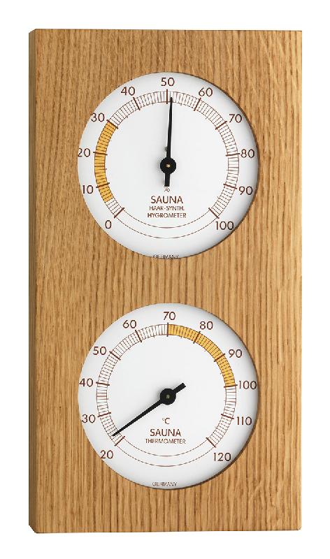 Thermomètre / hygromètre de sauna - Température 20 à 120°C - Humidité 0 à 100% RH - Zones optimales sauna_0
