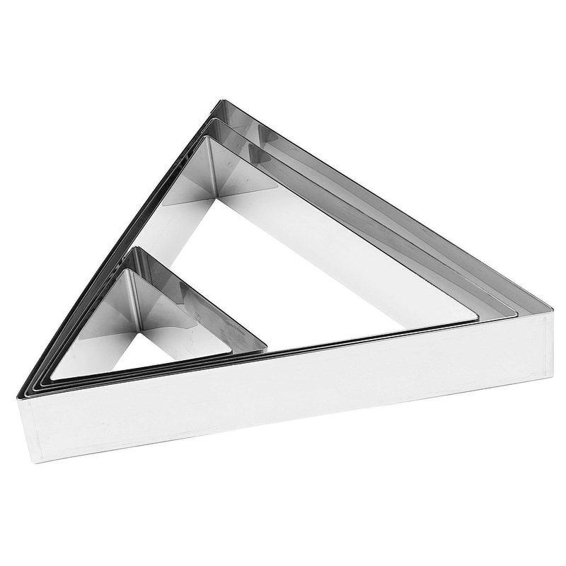 TRIANGLE À PÂTISSERIE INOX - CÔTÉ  22 CM X  H. 4.5 CM - À L'UNITÉ - PADERNO - PÂTISSERIE