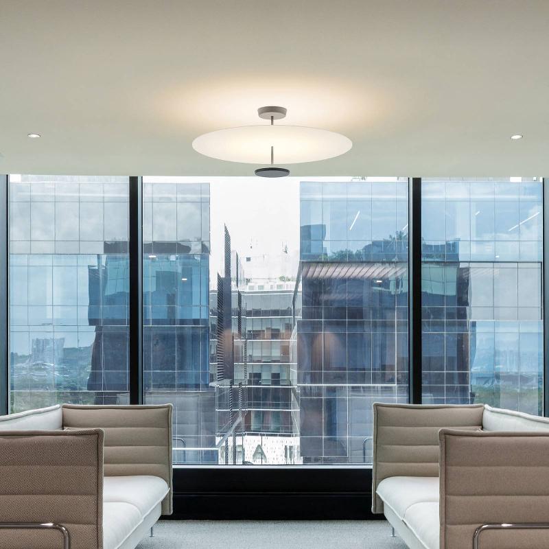 VIBIA FLAT PLAFONNIER LED 2 LAMPES Ø 90 CM BLANC