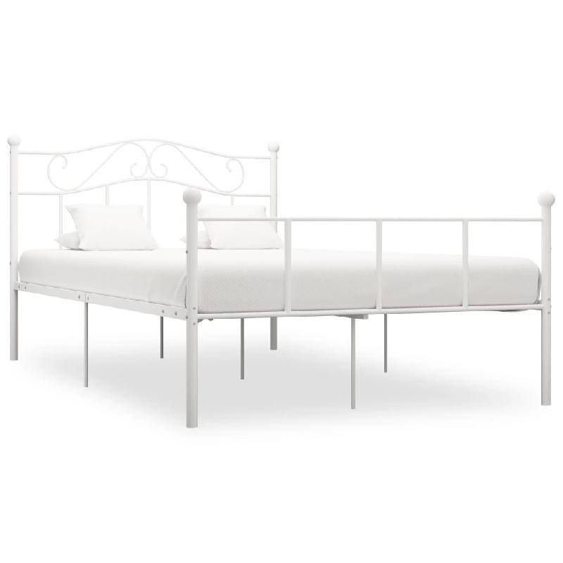 VidaXL Cadre de lit sans matelas blanc métal 140x200 cm Modèle Zervionel - 284519_0