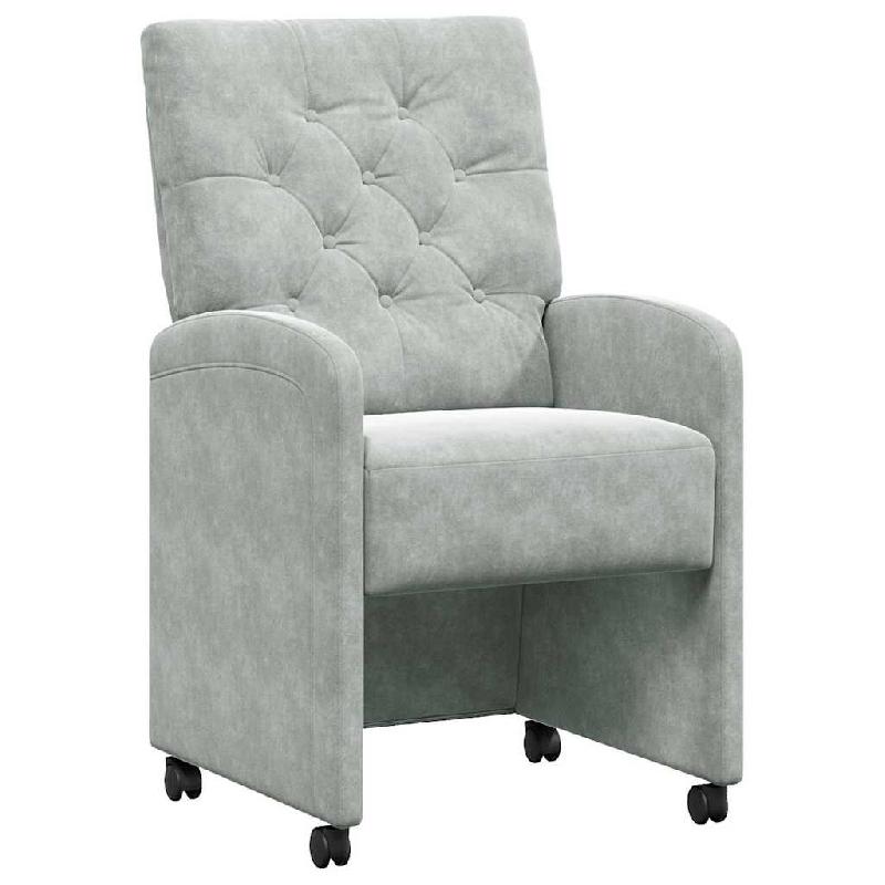 VidaXL Chaises de Salle à Manger avec Roues 2 pcs Gris clair Velours Modèle Orion Bois Plus - 42017866_0