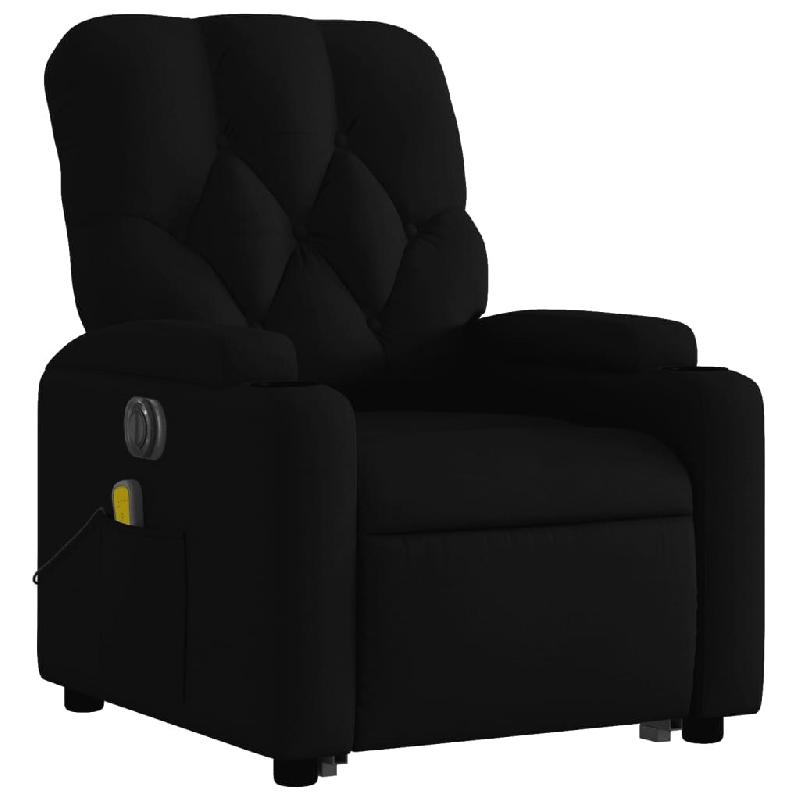 VidaXL Fauteuil inclinable de massage électrique Noir Tissu Modèle Arvessia - 3204748_0