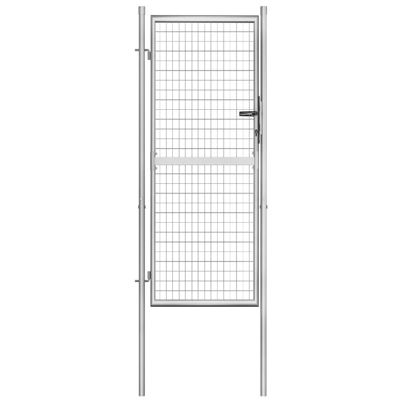 Vidaxl porte de jardin acier galvanisé 105x250 cm argenté 144760_0