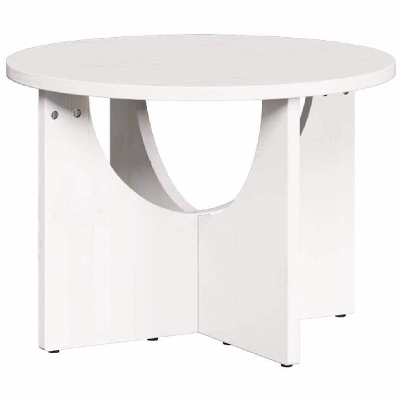 VidaXL Table basse Blanc 50 x 50 x 35 cm Bois massif en pin Modèle Eclipse Horizon - 873530_0