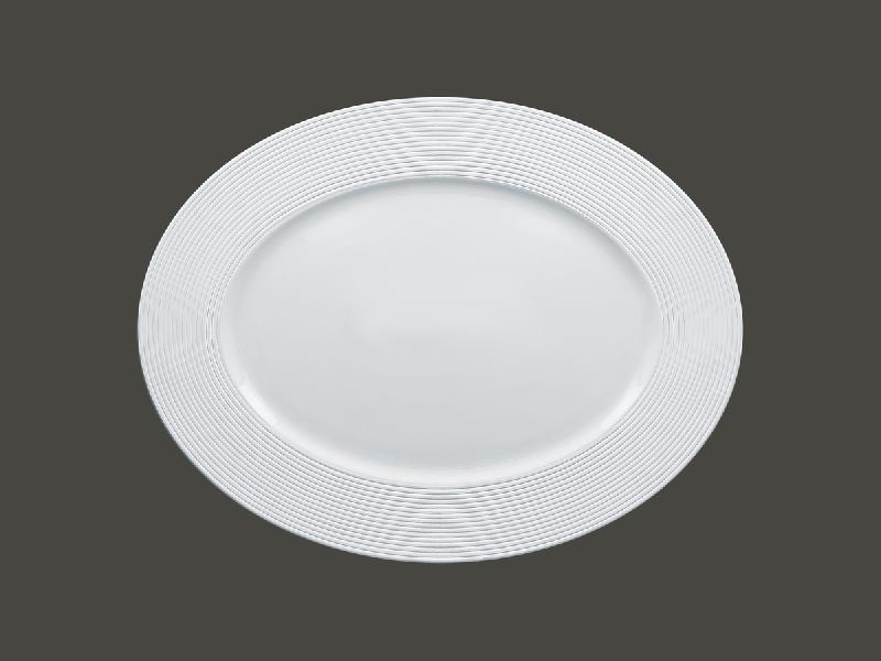 PLAT OVALE BLANC PORCELAINE 34 CM EVOLUTION RAK