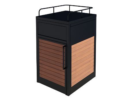 Poubelle publique Salver 03.068.Sc - Zano - 60 kg - acier ou inox avec panneaux Trespa ou Corian_0
