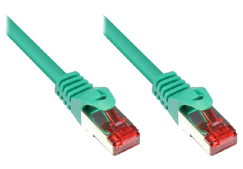 Alcasa 15m Cat6 S/FTP - Câble réseau RJ-45 blindé S/FTP (S-STP) vert, contacts plaqués or_0