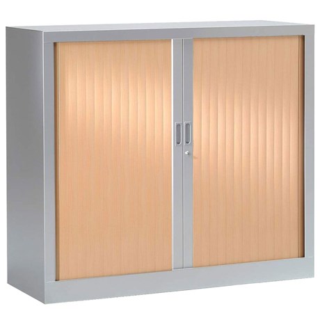 ARMOIRE PORTES RIDEAUX HÊTRE ET ALUMINIUM 100 CM