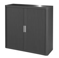 Armoire à rideau hauteur 104 cm - référence 160121 - structure métallique anthracite avec tablettes réglables et serrure sécurisée_0