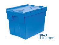 Bac en plastique professionnel avec couvercle intégré - Bac114bm4331020 - 25L - Bleu - Poignées fermées_0