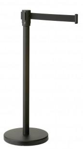 Barrières de délimitation à sangle - fixation murale ou sur socle - acier poudré noir ou inox - sangle rétractable 2 m_0