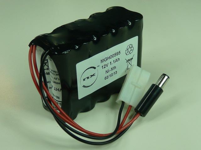 Batterie industrielle Nimh 10x AA 10S1P 12V 1.1Ah - Tamya + Jack - Marque NX_0