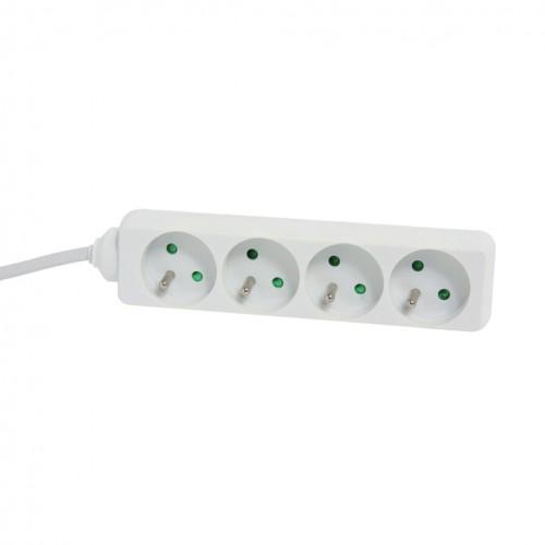 BLOC 4 PRISES - AVEC CORDON HO5VV-F - BLANC DEBFLEX