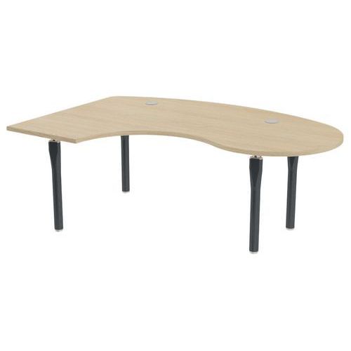 BUREAU NOGA COMPACT GAUCHE ACCUEIL 200 X 140 CM CHÊNE ANTHRACITE