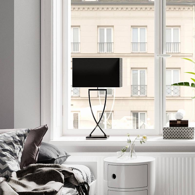 BY RYDÉNS OMEGA LAMPE DE TABLE CHROME/NOIR HAUTEUR 69CM