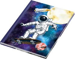 CAHIER 'SKATEUR DANS L'ESPACE', A4, UNI - LOT DE 4