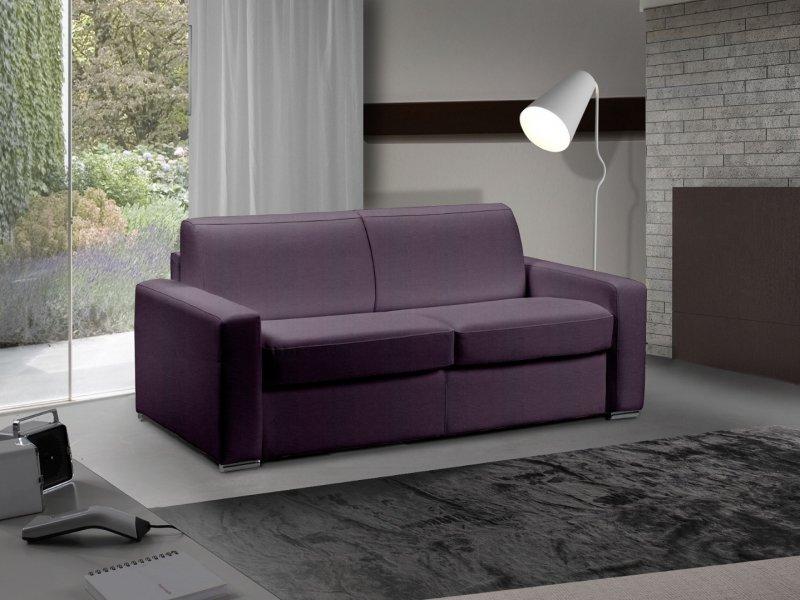 CANAPÉ LIT 3-4 PLACES MASTER CONVERTIBLE EXPRESS 160 CM TWEED CROSS VIOLET MATELAS 18 CM INCLUS_0