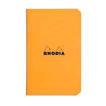 CARNET PIQUÉ RHODIA CLASSIC 7,5X12 CM 48P PETITS CARREAUX 5X5 NON DÉTACHABLES 80G - ORANGE - LOT DE 20