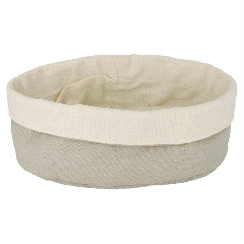 Corbeille à pain 18x25x9cm coton beige/gris - par 12_0