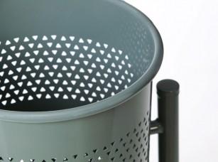 Corbeille Barcelona ronde 60 L - acier ou inox - avec cendrier en option_0