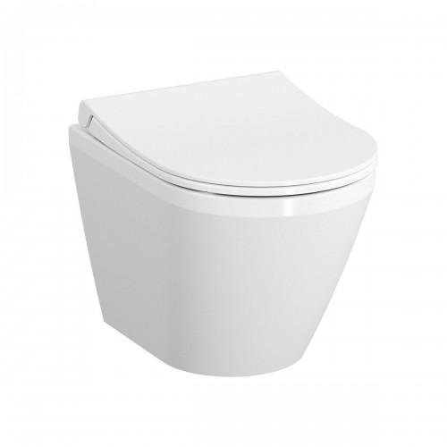 CUVETTE WC SUSPENDUE COMPACTE - SANS BRIDE - ABATTANT DUROPLAST SLIM - INTEGRA VITRA