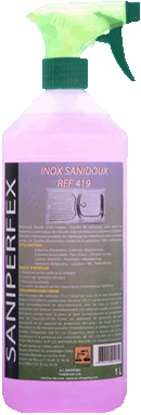 Détartrant liquide multi-usage inox Sanidoux - Pour robinetteries, baignoires et surfaces chromées - Flacon 1 L_0