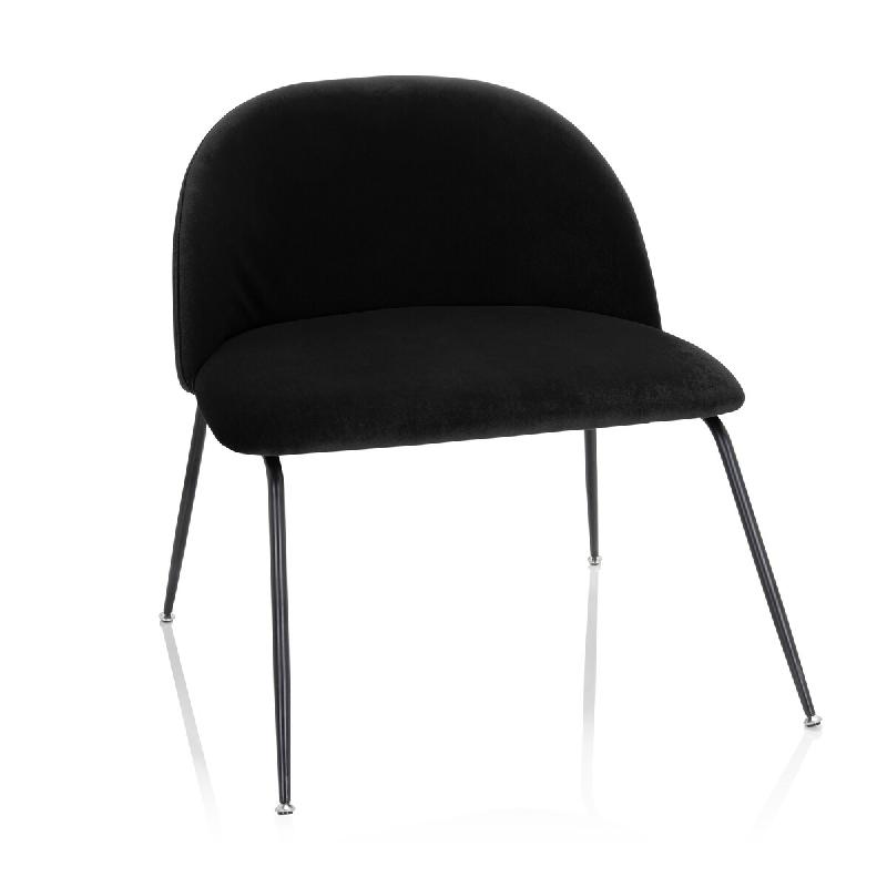 Fauteuil de lounge VELVO Velours noir hjh OFFICE - noir multi-matériau 645053_0
