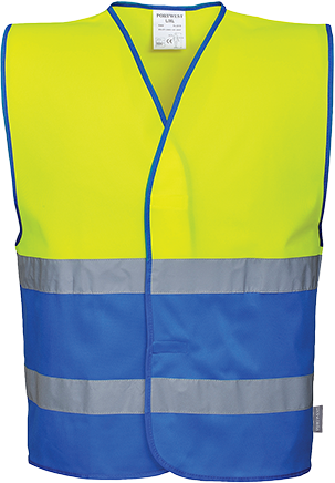 Gilet HV bicolore jaune royal C484 - L/XL - Certifié CE - EN ISO 20471 Classe 1_0