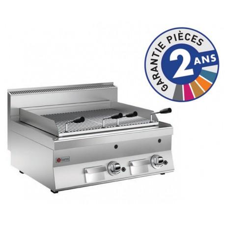 Grillade pierres de lave à gaz - grille 38 dm² - gamme 650 - Baron - 60GLG800 - plan incliné et 2 tiroirs de récupération_0