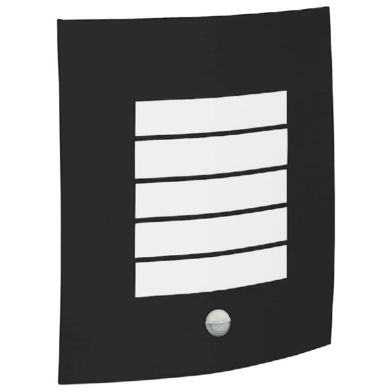 Helloshop26 - Applique murale extérieure rectangulaire avec détecteur de mouvement 23.5 x 9 x 26 cm en acier inoxydable noir 02_0056521 - noir 30002_0