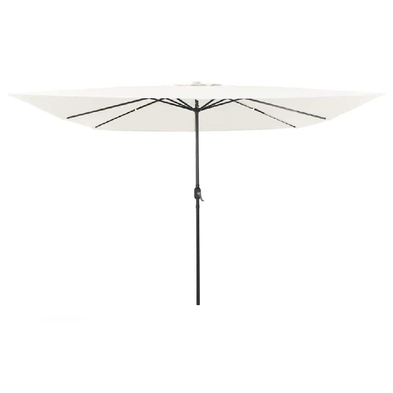 Helloshop26 - Parasol de jardin moderne pliable 295 x 295 x 245 cm avec LED ambiance cosy en polyester sable 02_0058803 - acier 3000240782596_0