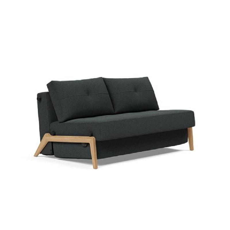 INNOVATION LIVING  CANAPÉ DESIGN CUBED WOOD 02 CONVERTIBLE LIT 200*160 CM TISSU BOUCLÉ BLACK RAVEN_0