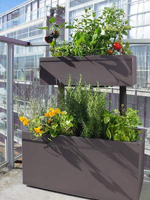 Jardinière haute superposée pour balcon - 75xl37xh85cm - jardiniere/220_0