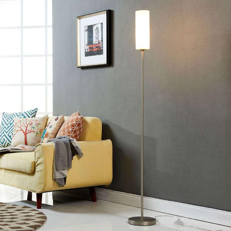 LINDBY LAMPADAIRE VINSTA, HAUTEUR 153 CM, BLANC, VERRE, MÉTAL
