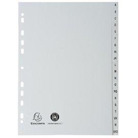 LOT DE 2 - INTERCALAIRE A4 POLYPROPYLÈNE GRIS EXACOMPTA 20 ONGLETS ALPHABÉTIQUES GRIS - 1 JEU